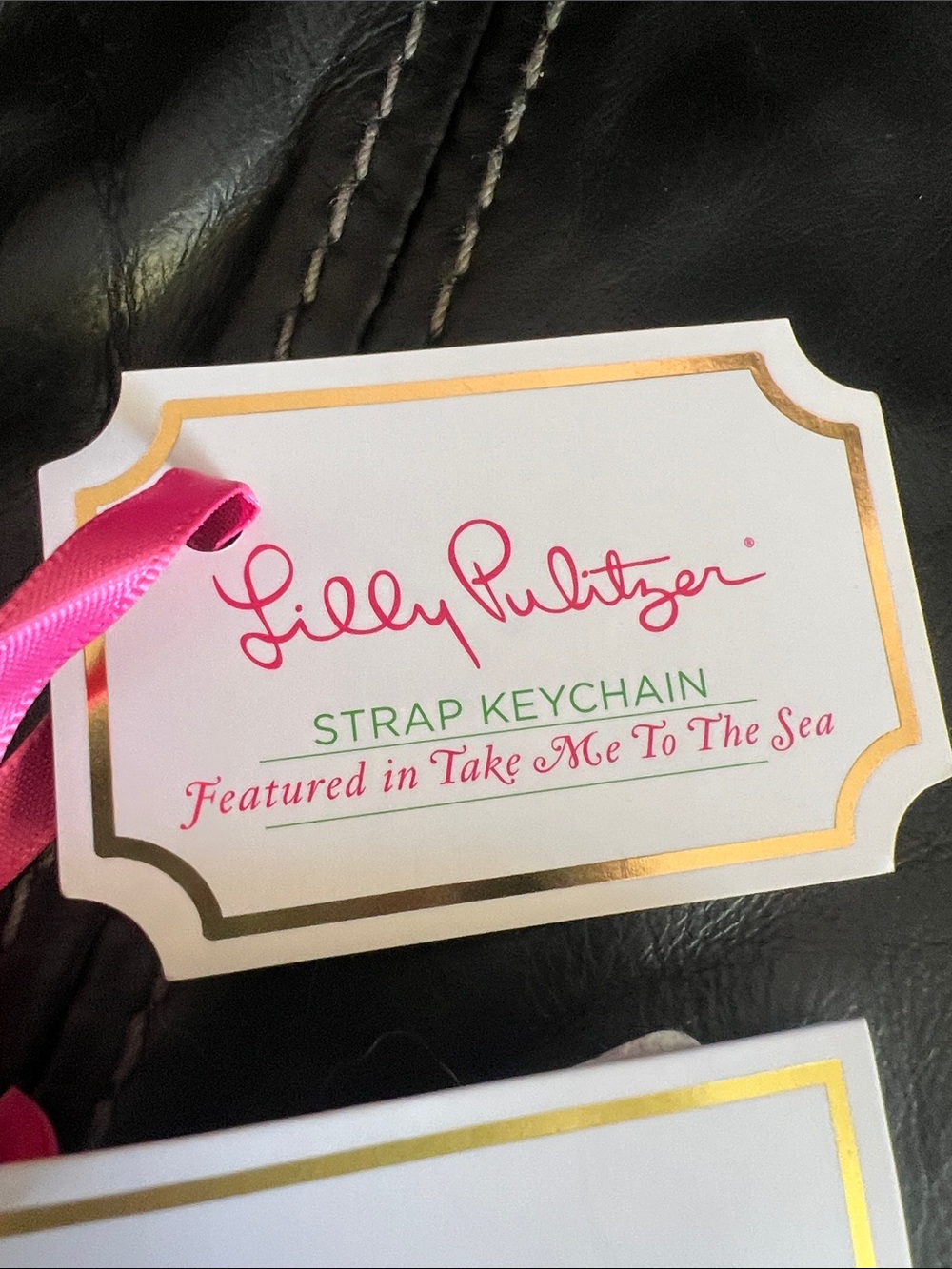Lilly Pulitzer Pink Floral Bottle Opener & Leatherette Keychain - Picture 2 of 5